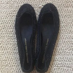 BLACK SPARKLY FLATS